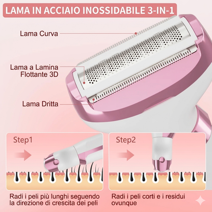 BEST EVER Rasoio elettrico 5 in 1 da donna, ricaricabile, senza fili, per braccia, gambe, corpo, viso e naso. Novità 2026🩷